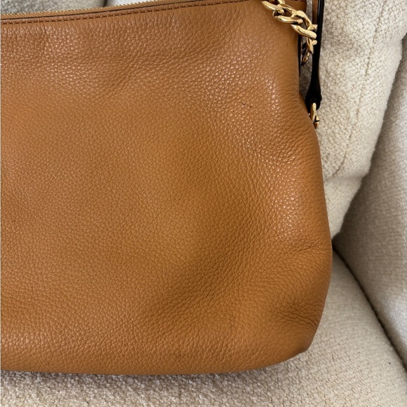 Michael Kors jet set chain pebble cognac tan leather messenger Crossbody purse - Picture 4 of 11